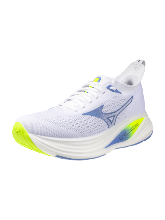   MIZUNO NEO ZEN 2 WOMEN — White/Ultramarine/Lightning Yellow — Réf J1GD268621 | Chaussure route réactive & confortable