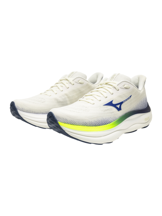 WAVE SKY 9 MEN — Snow White/Surf the Web/Lightning Yellow — Réf J1GC250251 | Amorti ENERZY NXT Nitrogen Infused