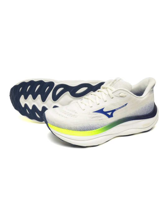   WAVE SKY 9 MEN — Snow White/Surf the Web/Lightning Yellow — Réf J1GC250251 | Amorti ENERZY NXT Nitrogen Infused