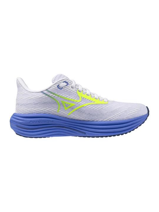   MIZUNO Wave Rider 29 Femme – White/Lightning Yellow/Ultramarine | Amorti réactif & confort