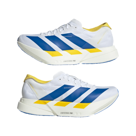 Adidas Adizero Adios Pro 4 Homme — KI9388 — FTWWHT/BLUE/YELLOW