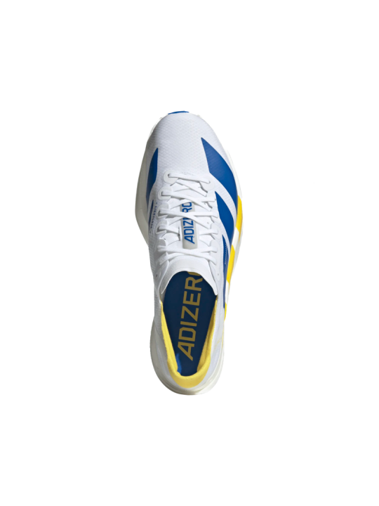   Adidas Adizero Adios Pro 4 Homme — KI9388 — FTWWHT/BLUE/YELLOWAdidas Adizero Adios Pro 4 Homme — KI9388 — FTWWHT/BLUE/YELLOW