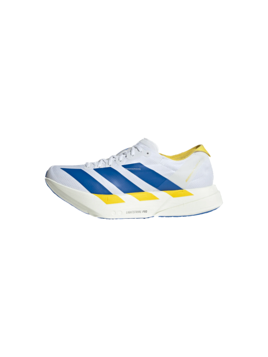 Adidas Adizero Adios Pro 4 Homme — KI9388 — FTWWHT/BLUE/YELLOW