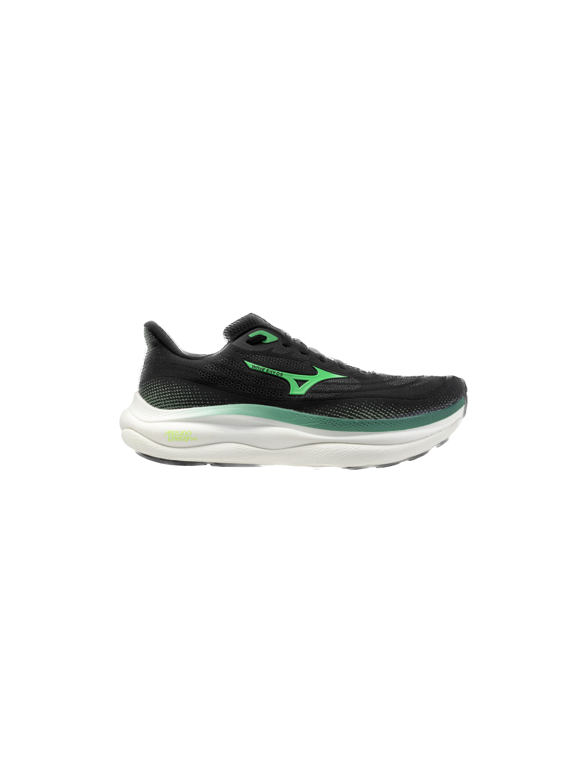 WAVE SKY 9 MEN — Black/Goblin Green/Alpine Green — Réf J1GC250255 | Amorti ENERZY NXT Nitrogen Infused