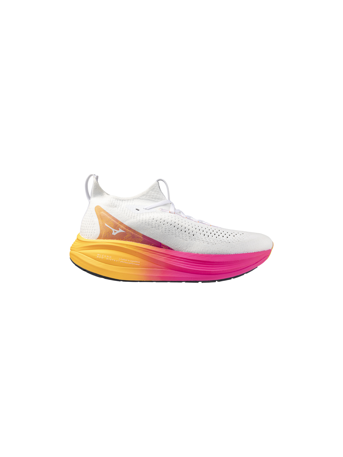 MIZUNO NEO VISTA 2 Homme — White/White/PinkTetra — Réf J1GC254704 | Amorti réactif & confort