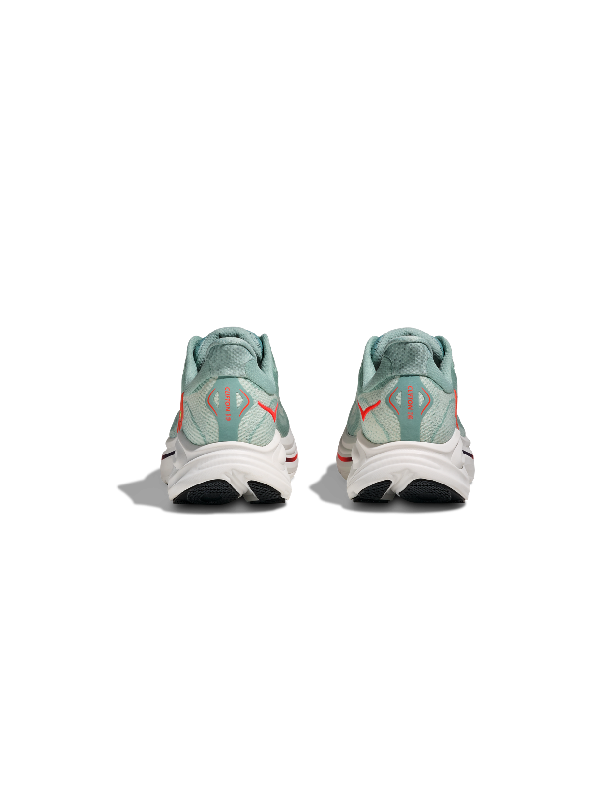 HOKA CLIFTON 10 Homme — Chaussure Running Sage / Neon Flame | 1162030‑SGNN