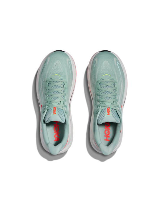 HOKA CLIFTON 10 Homme — Chaussure Running Sage / Neon Flame | 1162030‑SGNN