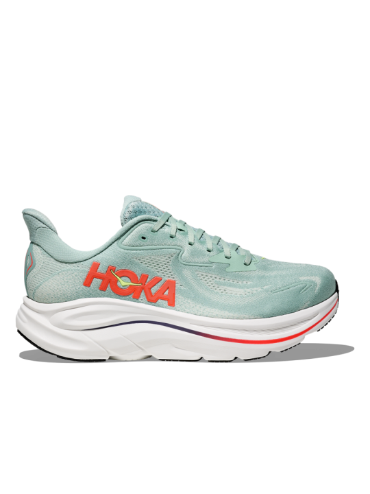 HOKA CLIFTON 10 Homme — Chaussure Running Sage / Neon Flame | 1162030‑SGNN