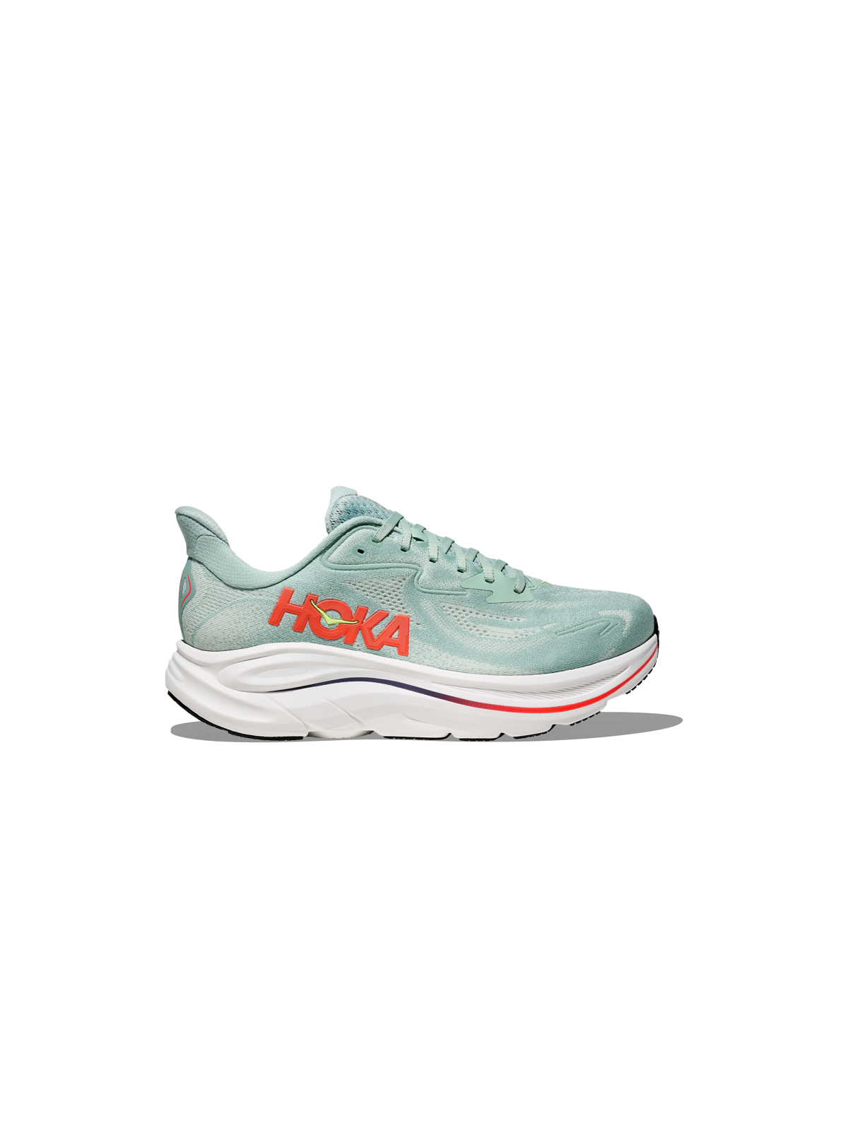 HOKA CLIFTON 10 Homme — Chaussure Running Sage / Neon Flame | 1162030‑SGNN
