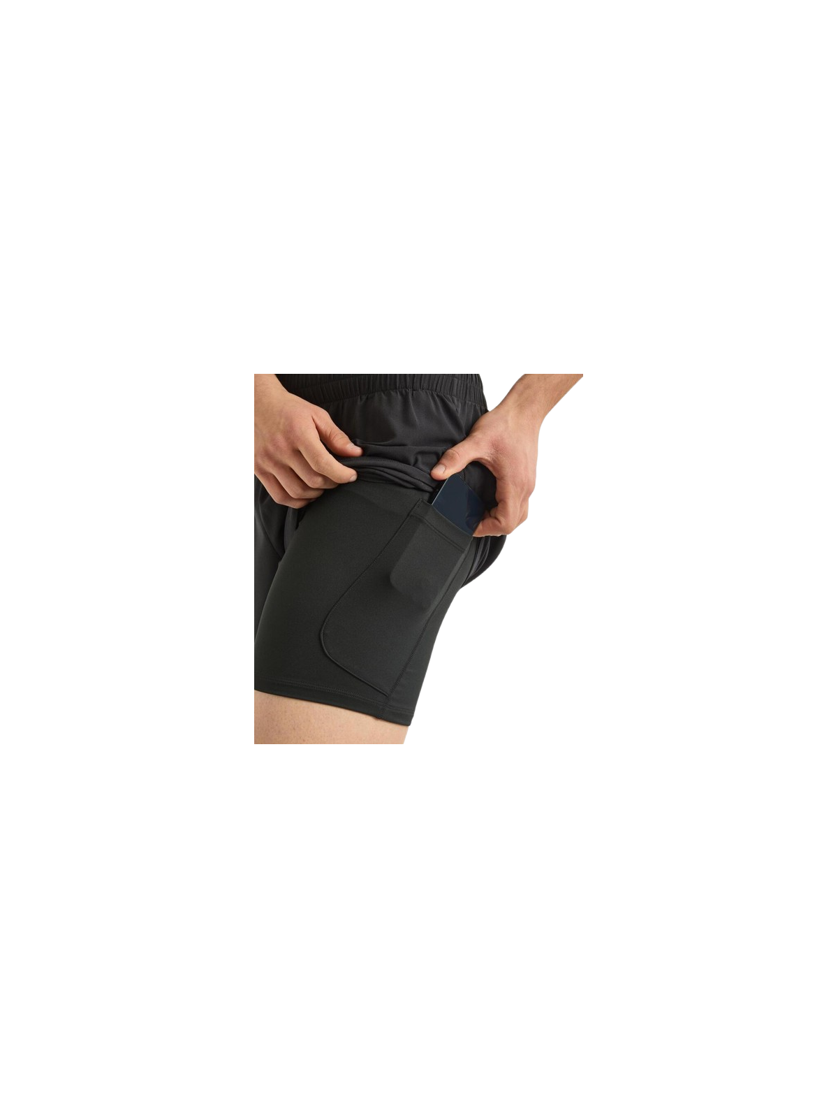 Short Diadora 2in1 5" Run Crew Homme - Noir
