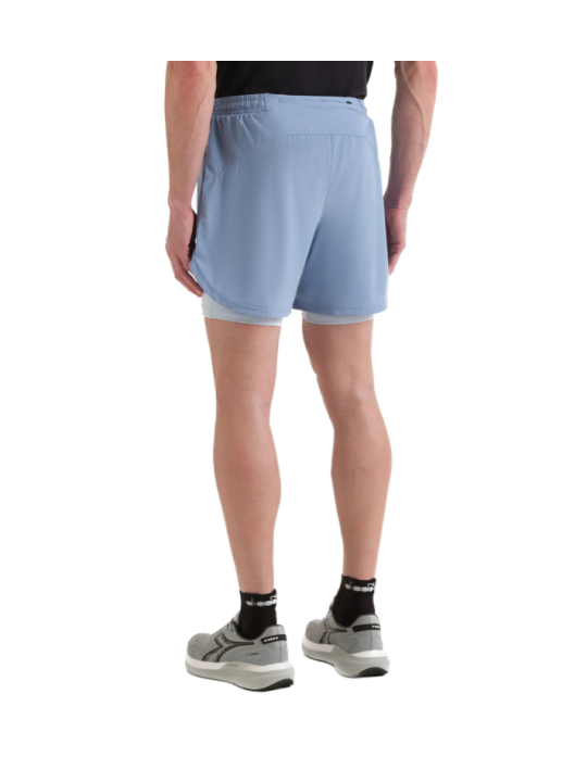 Diadora Shorts 2in1 5 Homme — Endless Sky | Short running 2‑en‑1 Réf. 102.182749-65233