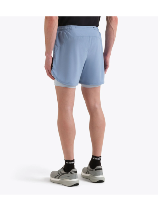 Diadora Shorts 2in1 5 Homme — Endless Sky | Short running 2‑en‑1 Réf. 102.182749-65233