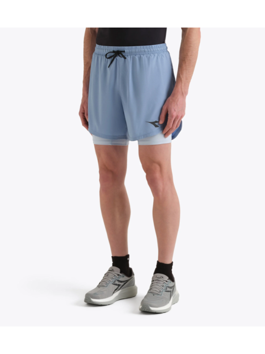 Diadora Shorts 2in1 5 Homme — Endless Sky | Short running 2‑en‑1 Réf. 102.182749-65233