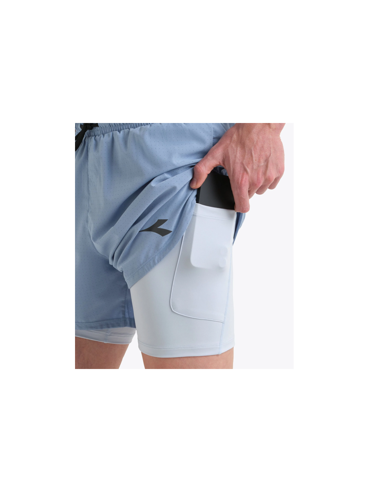 Diadora Shorts 2in1 5 Homme — Endless Sky | Short running 2‑en‑1 Réf. 102.182749-65233