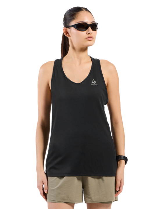 ODLO ESSENTIAL Tank Femme — Crew Neck Black | Réf. 313421-15000