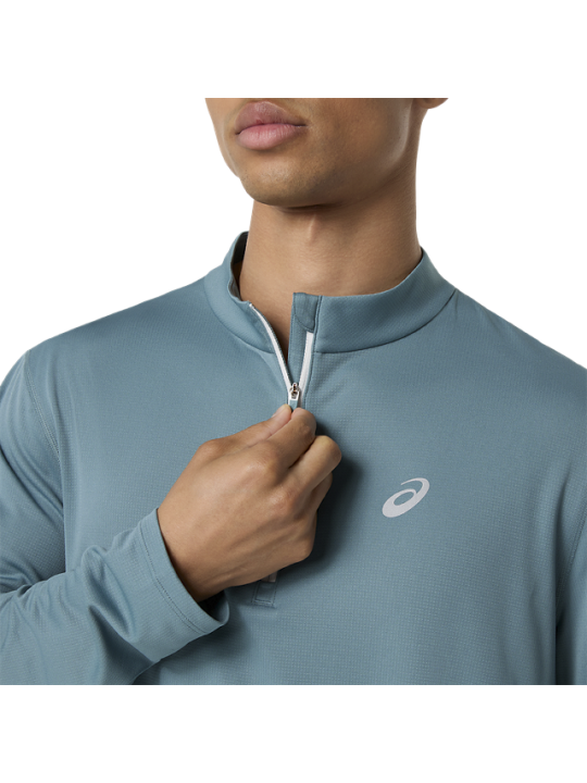 Maillot de Running ASICS Icon 1/2 Zip Manches Longues Homme Bleu