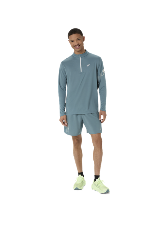 Maillot de Running ASICS Icon 1/2 Zip Manches Longues Homme Bleu