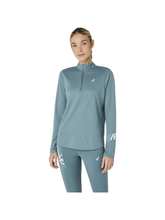 Maillot de Running ASICS Icon 1/2 Zip Manches Longues Femme Canard
