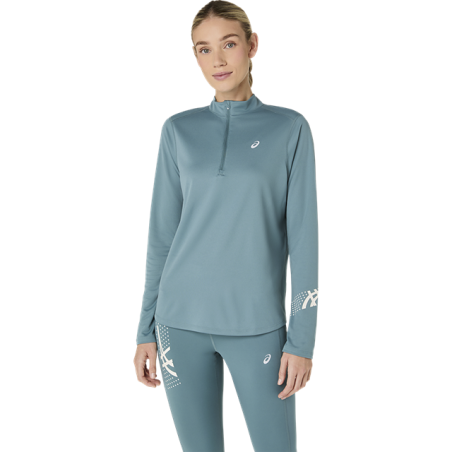 Maillot de Running ASICS Icon 1/2 Zip Manches Longues Femme Canard
