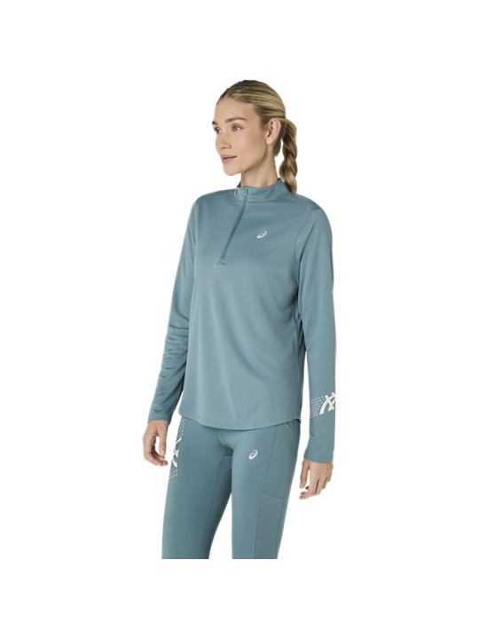 Maillot de Running ASICS Icon 1/2 Zip Manches Longues Femme Canard