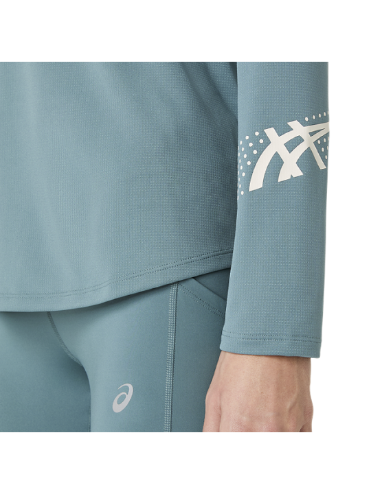 Maillot de Running ASICS Icon 1/2 Zip Manches Longues Femme Canard