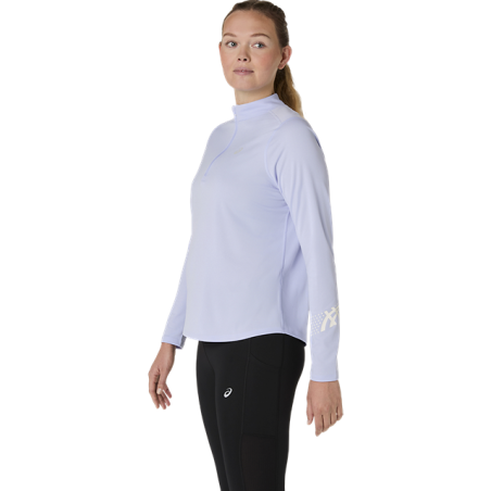 Maillot de Running ASICS Icon 1/2 Zip Manches Longues Femme Bleu