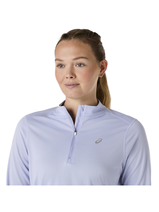 Maillot de Running ASICS Icon 1/2 Zip Manches Longues Femme Bleu