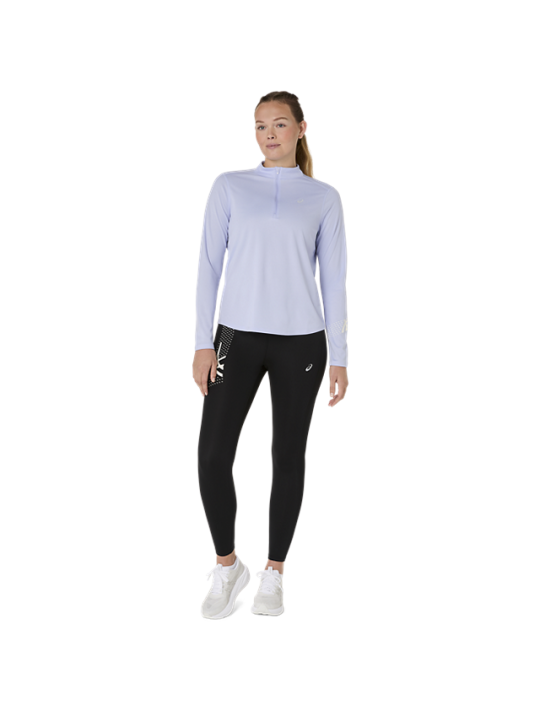 Maillot de Running ASICS Icon 1/2 Zip Manches Longues Femme Bleu