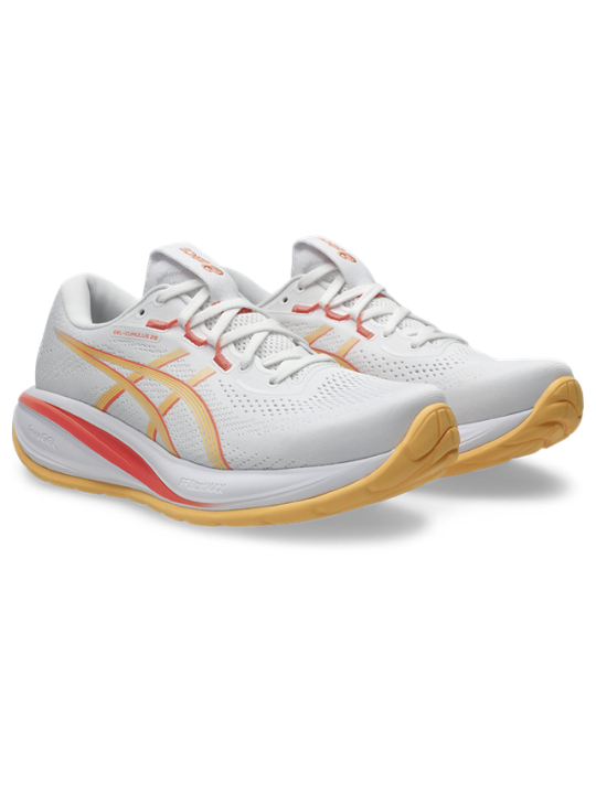 Chaussures Asics GEL-CUMULUS 28 Femme WHITE/ORANGE GLOW