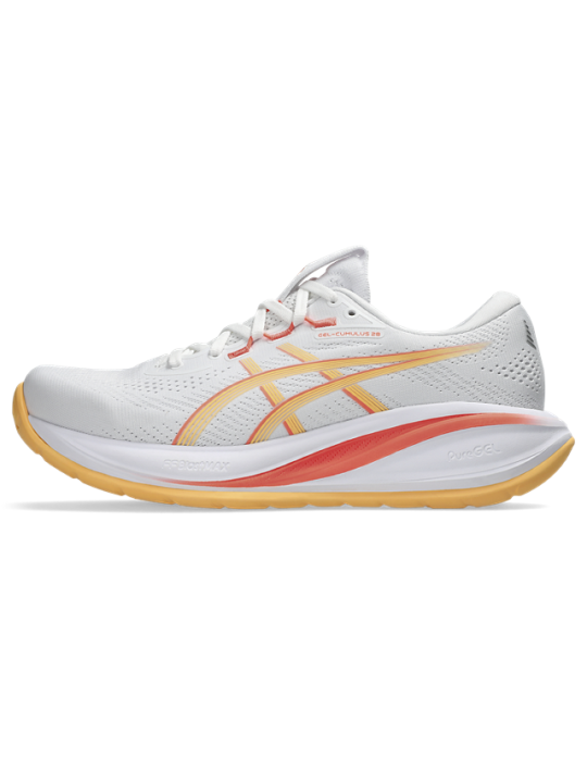 Chaussures Asics GEL-CUMULUS 28 Femme WHITE/ORANGE GLOW