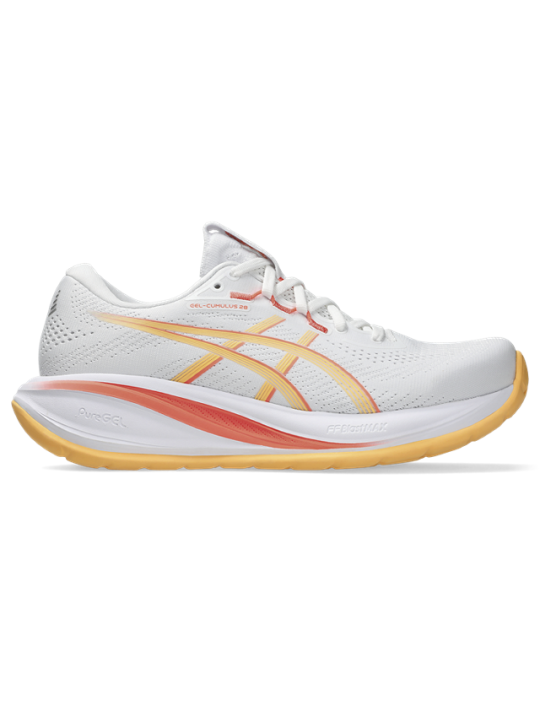 Chaussures Asics GEL-CUMULUS 28 Femme WHITE/ORANGE GLOW