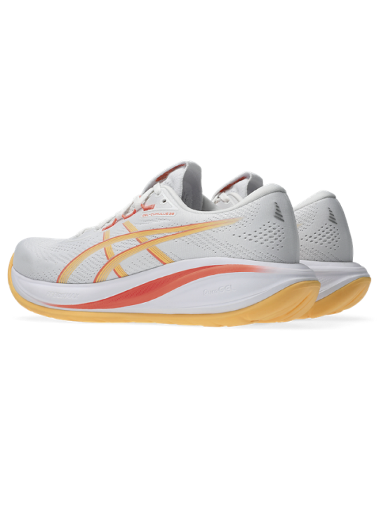 Chaussures Asics GEL-CUMULUS 28 Femme WHITE/ORANGE GLOW