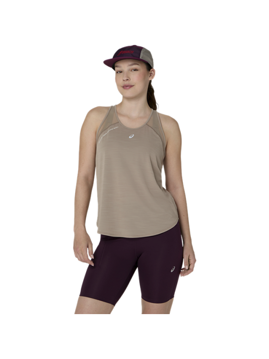 Débardeur de Running ASICS Road Tank Femme Greige