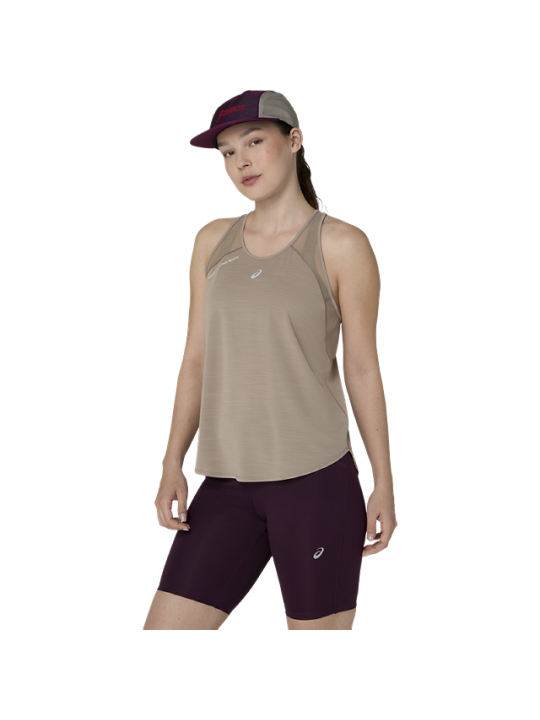 Débardeur de Running ASICS Road Tank Femme Greige