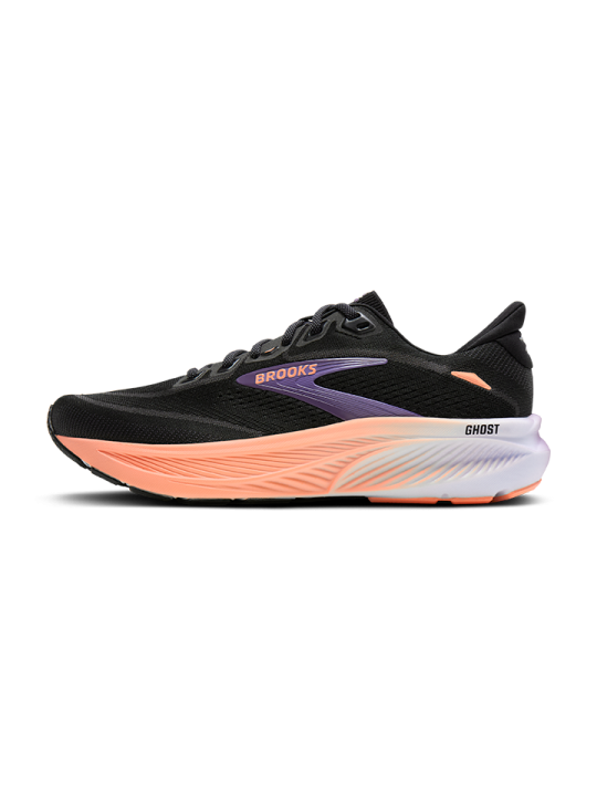 Chaussures Brooks Ghost 18 Femme Black/Mulled Grape/Peach