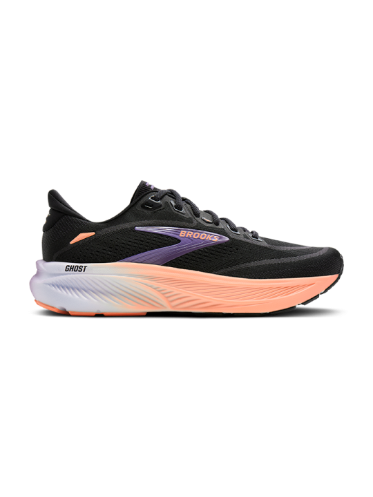 Chaussures Brooks Ghost 18 Femme Black/Mulled Grape/Peach