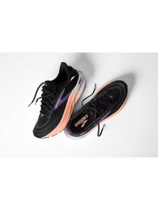 Chaussures Brooks Ghost 18 Femme Black/Mulled Grape/Peach