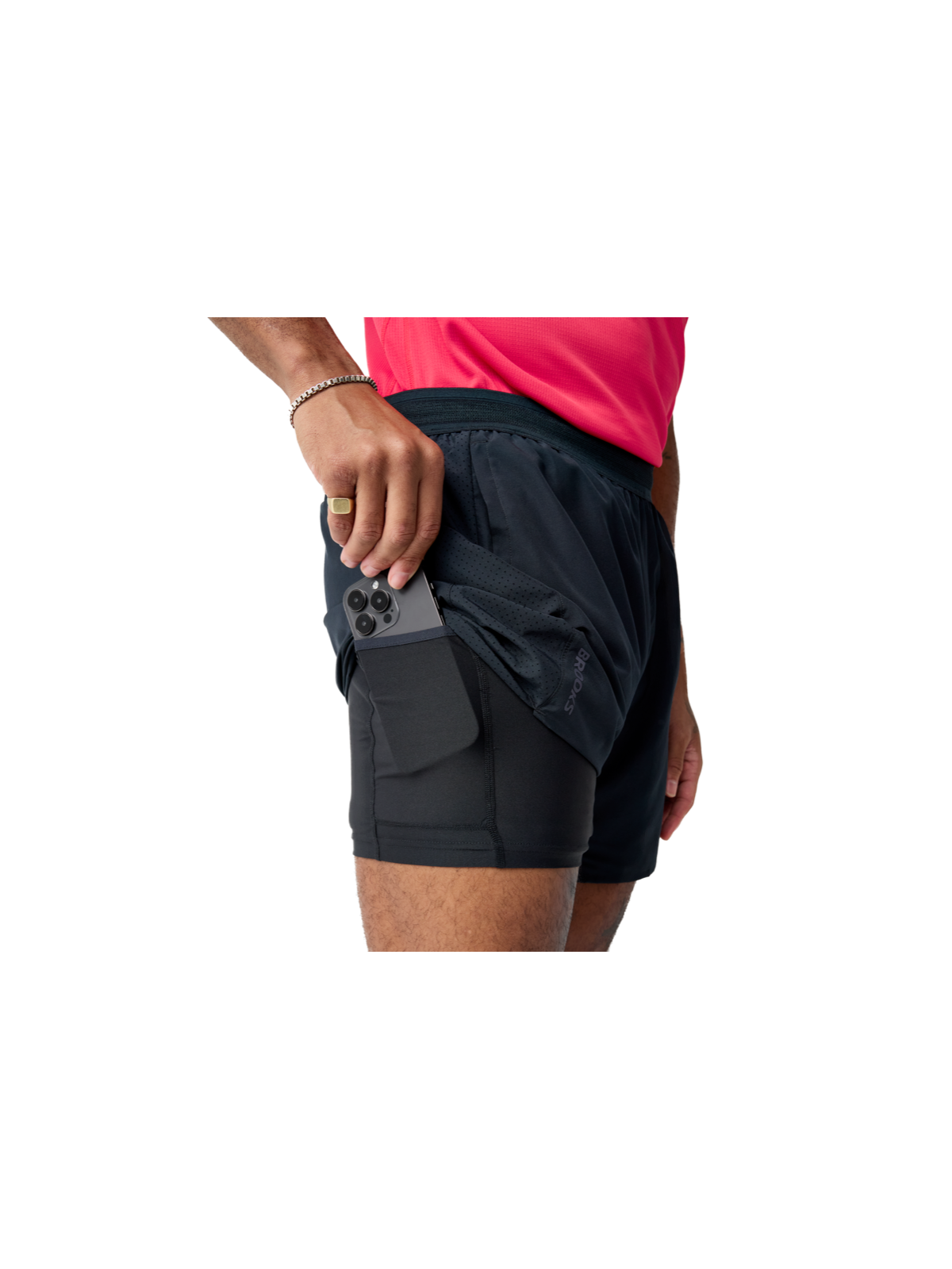 Short 2-en-1 Brooks Dash Homme Noir - Course & Gym