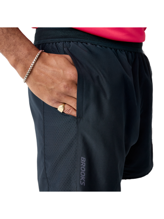 Short 2-en-1 Brooks Dash Homme Noir - Course & Gym