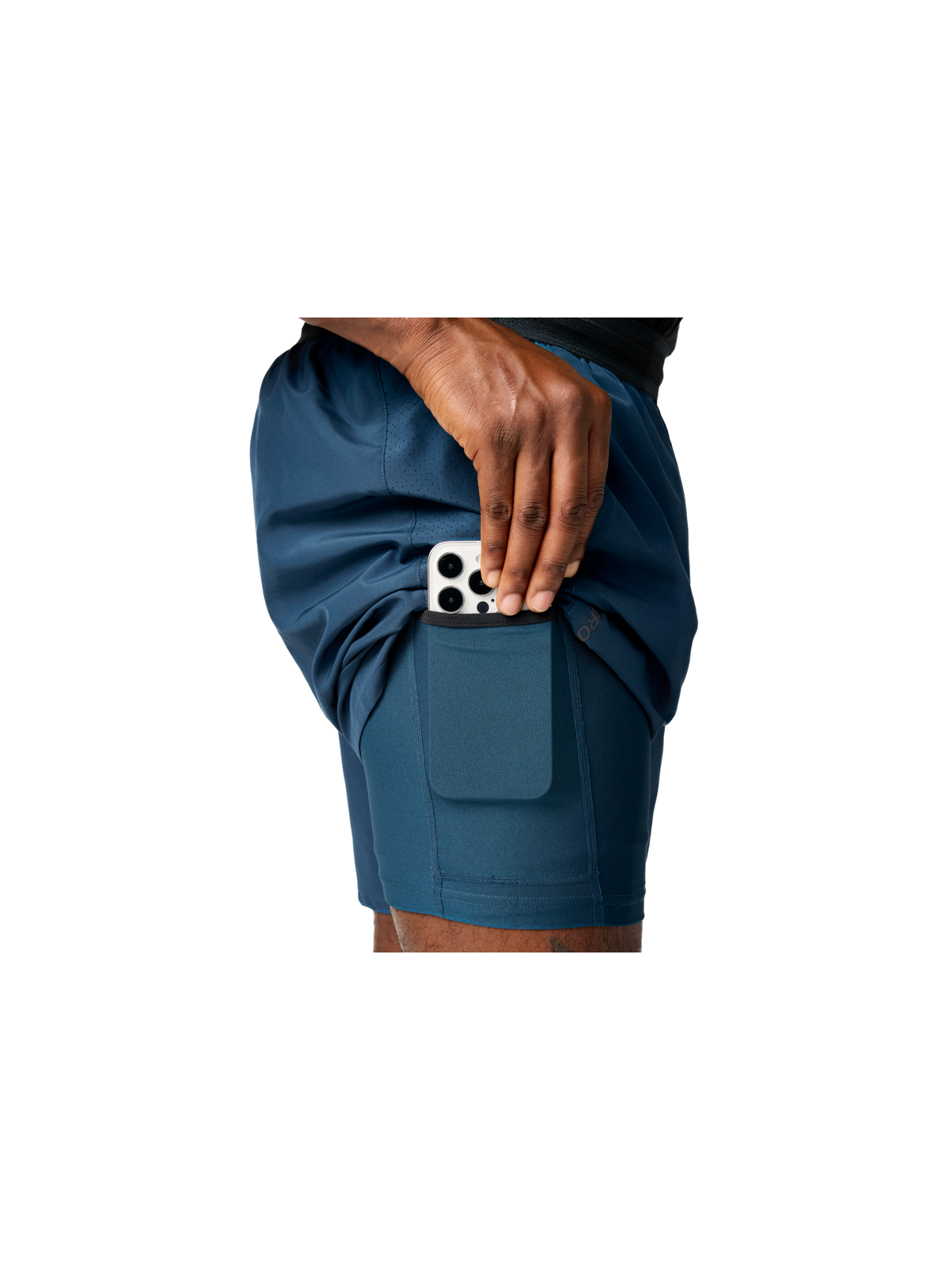 Short 2-en-1 Brooks Dash Homme Indigo Black - Running & Gym