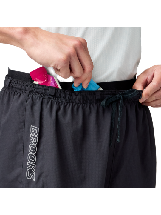 Short de Trail Brooks Cascadia Homme Noir - 5 Pouces