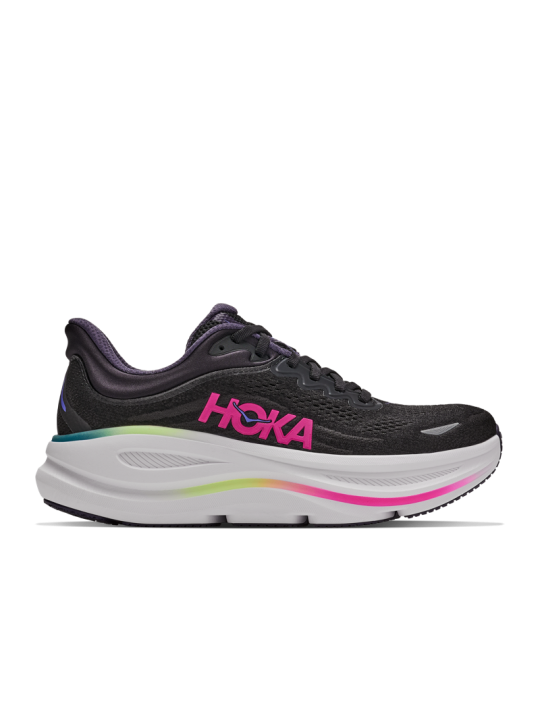 Chaussures Hoka BONDI 9 Femme BLACK / NEON DRAGONFRUIT
