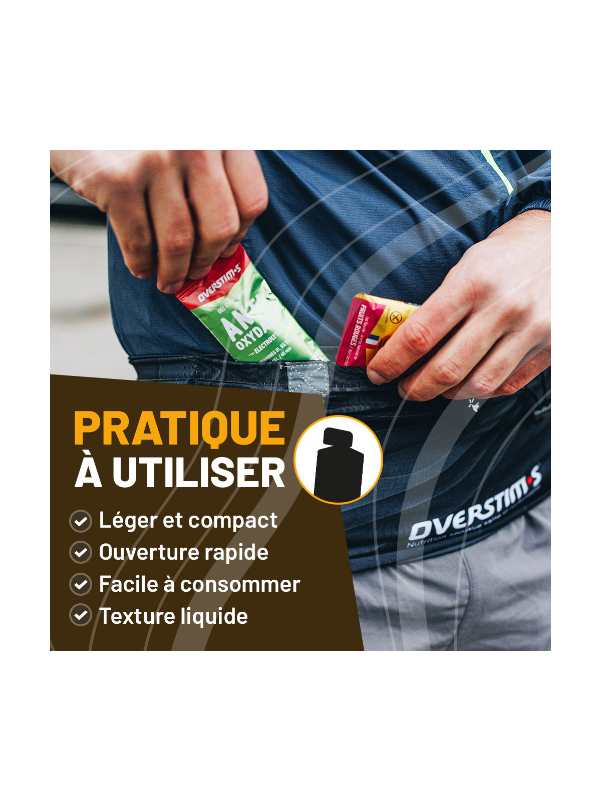 Gel Énergétique CAFEIN GEL OVERSTIM'S Café 80mg | Référence 3076S