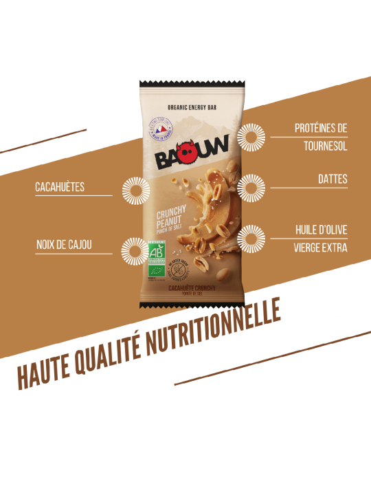Barre Énergétique Extra Crunchy Cacahuète Baouw Bio