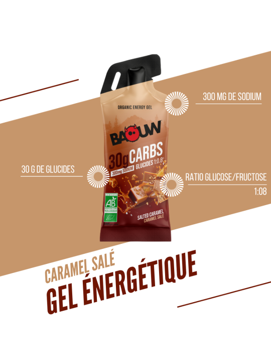 Gel Énergétique Bio Caramel Salé Baouw (Stick 44g) | Endurance