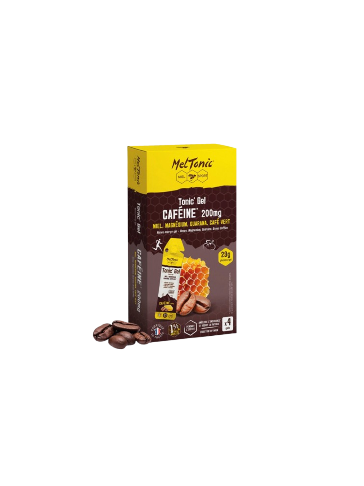 Gel Énergétique Caféine 200mg Meltonic Étui de 4 Gels