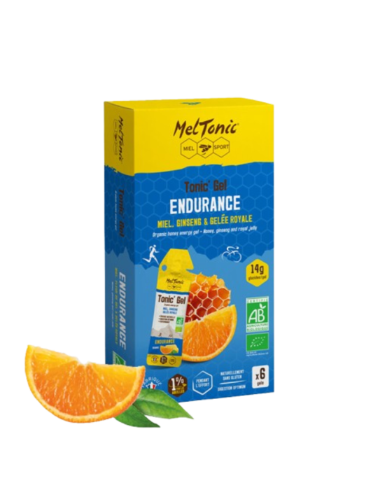 Pack de 6 Gels Énergétiques Bio Endurance Meltonic Miel Ginseng