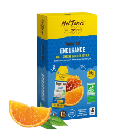 Pack de 6 Gels Énergétiques Bio Endurance Meltonic Miel Ginseng