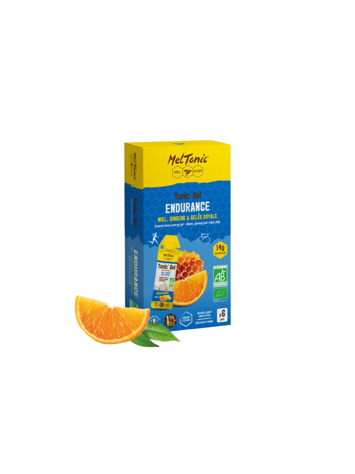 Pack de 6 Gels Énergétiques Bio Endurance Meltonic Miel Ginseng