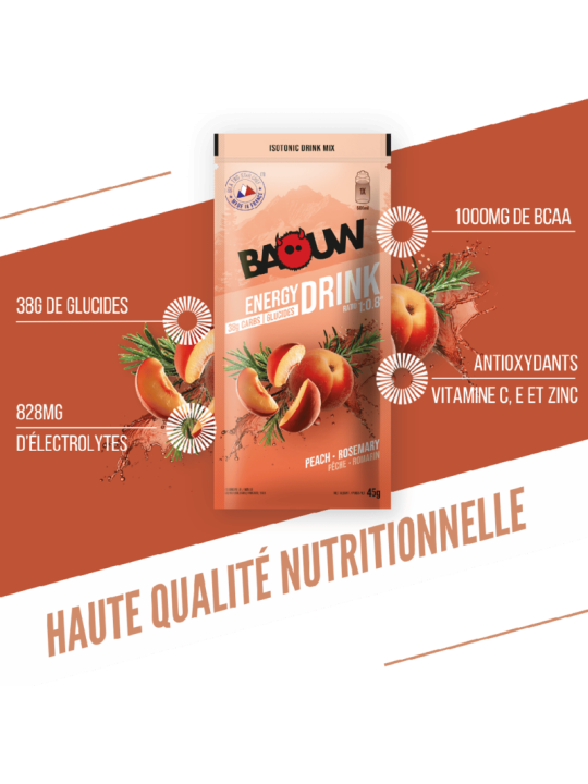 Boisson Isotonique Bio Pêche Romarin Baouw 45g